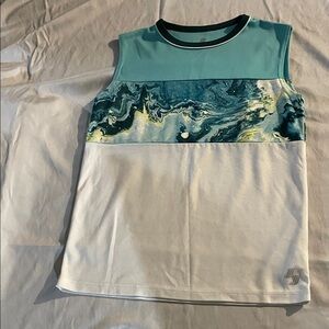Kids Colorblock Athletic Tank Top - Teal & White